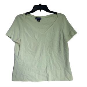 Ann Taylor // Light Green Short-Sleeve V-Neck Top